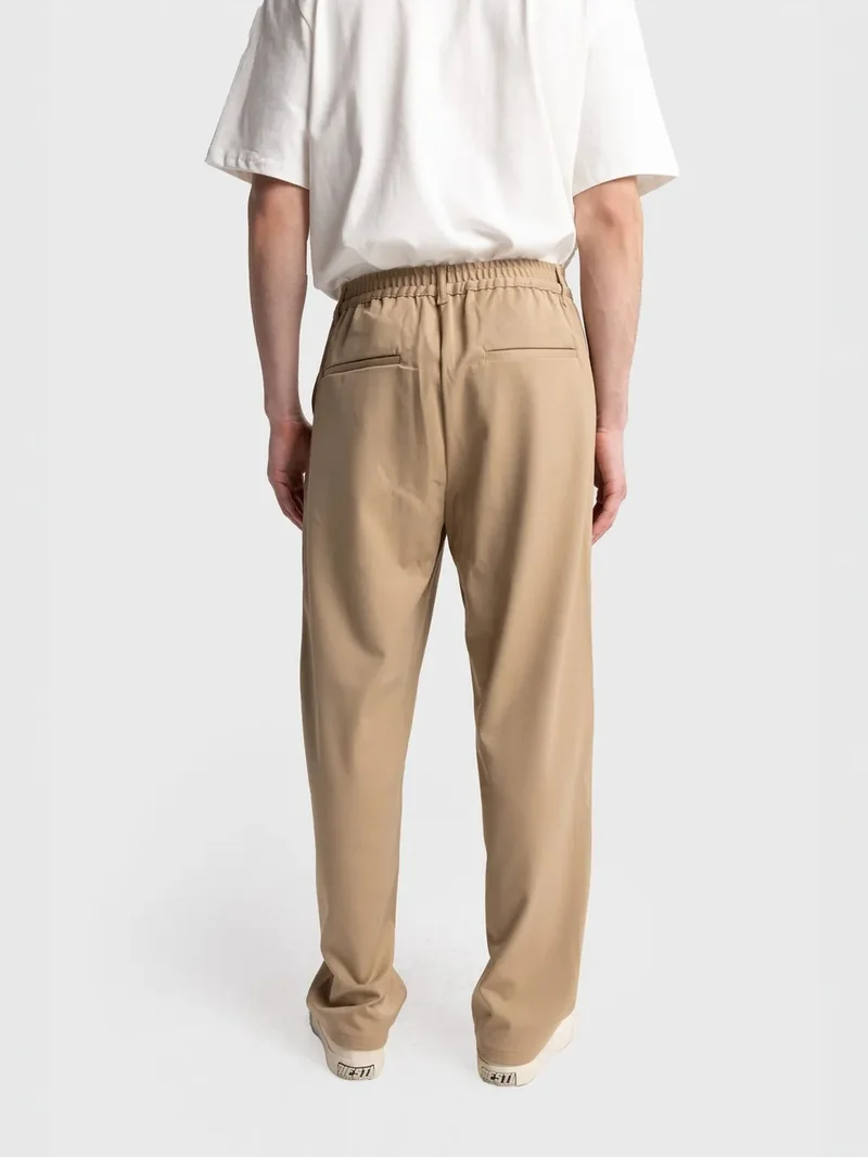 Giesto Tan Natural GIESTO Pleated Straight Leg Pants for Men | Best Price UAE